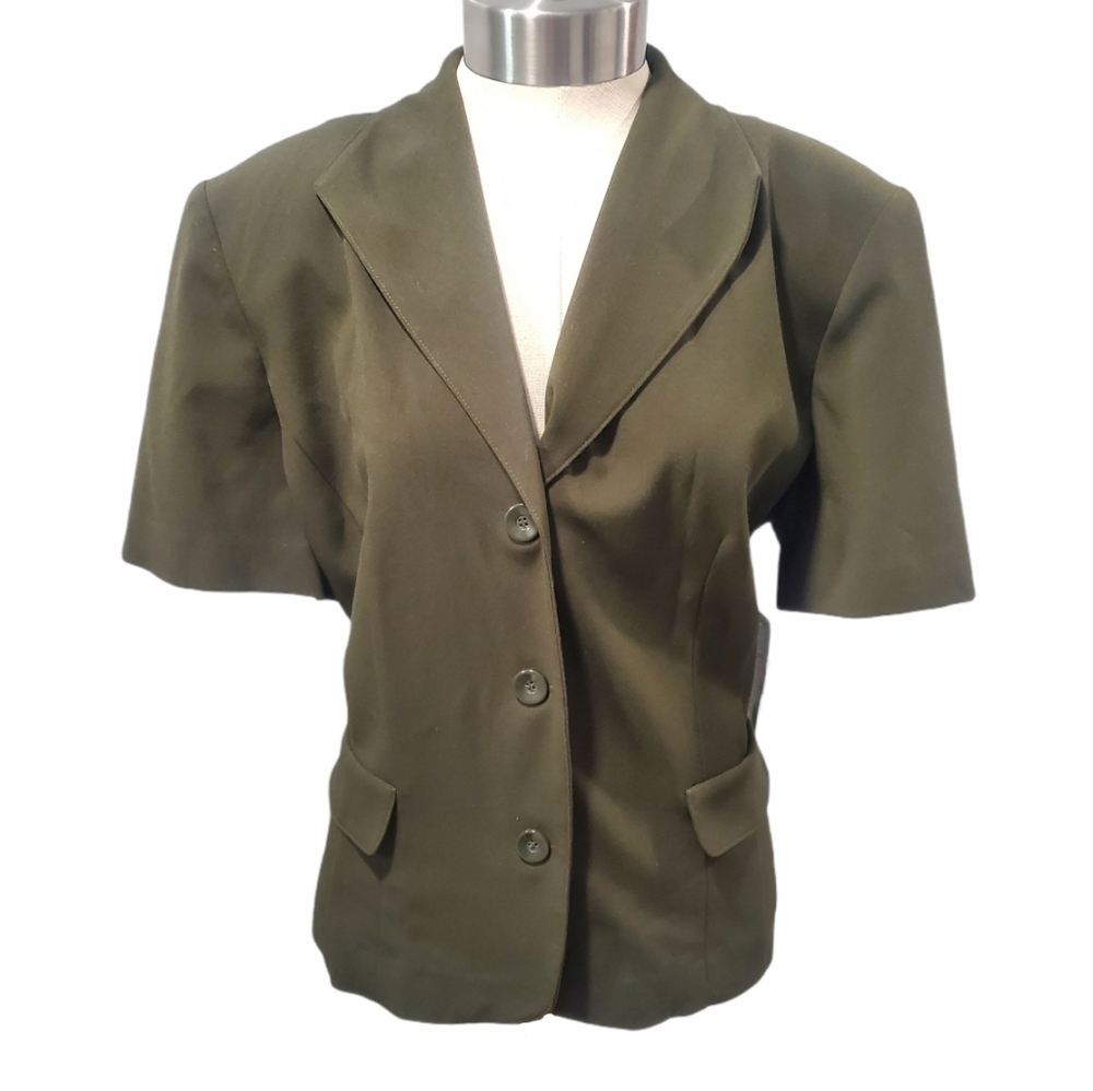 NWT Danny & Nicole Short Sleeve Suit Jacket w Shoulder Pads- 14